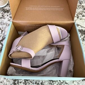 Life Stride Lilac Block Heel Sandals with Ankle Buckle